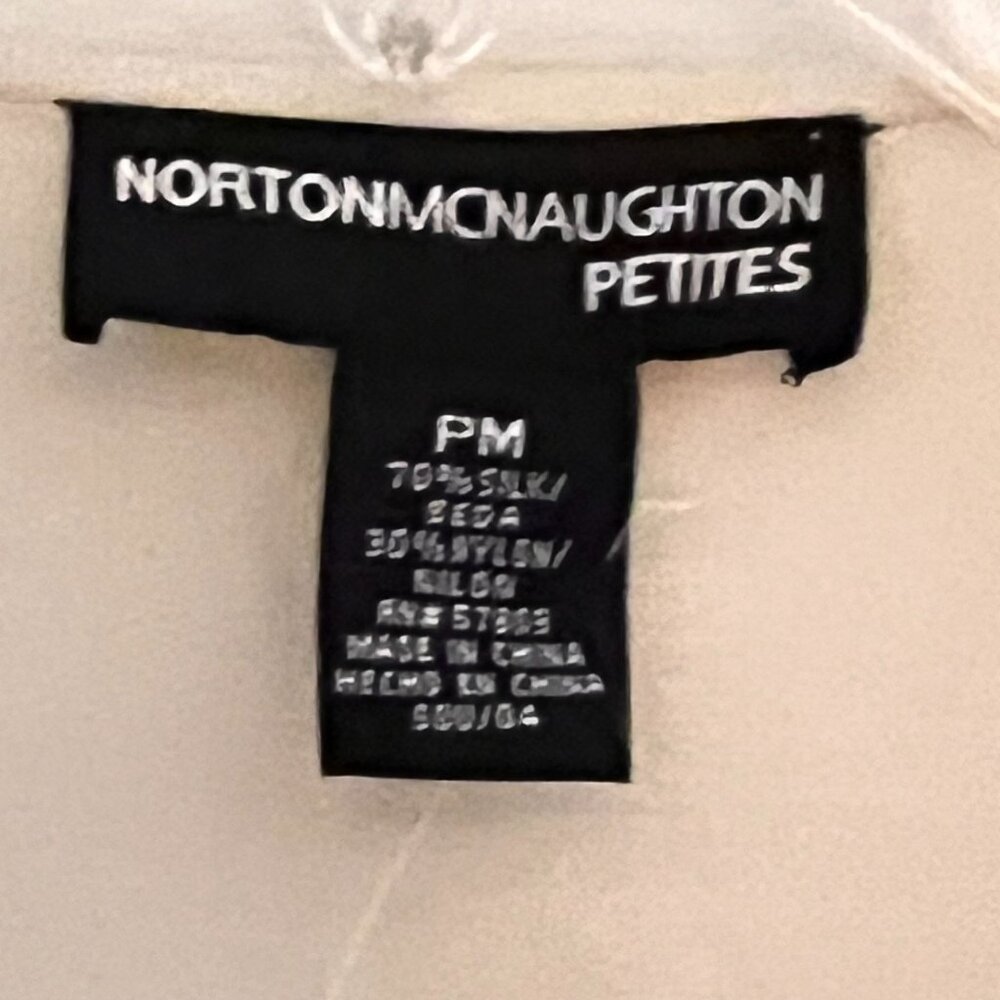 NWT Norton McNaughton Ivory Cardigan Silk Crochet Trim Lace Front Panel PM - Picture 6 of 11